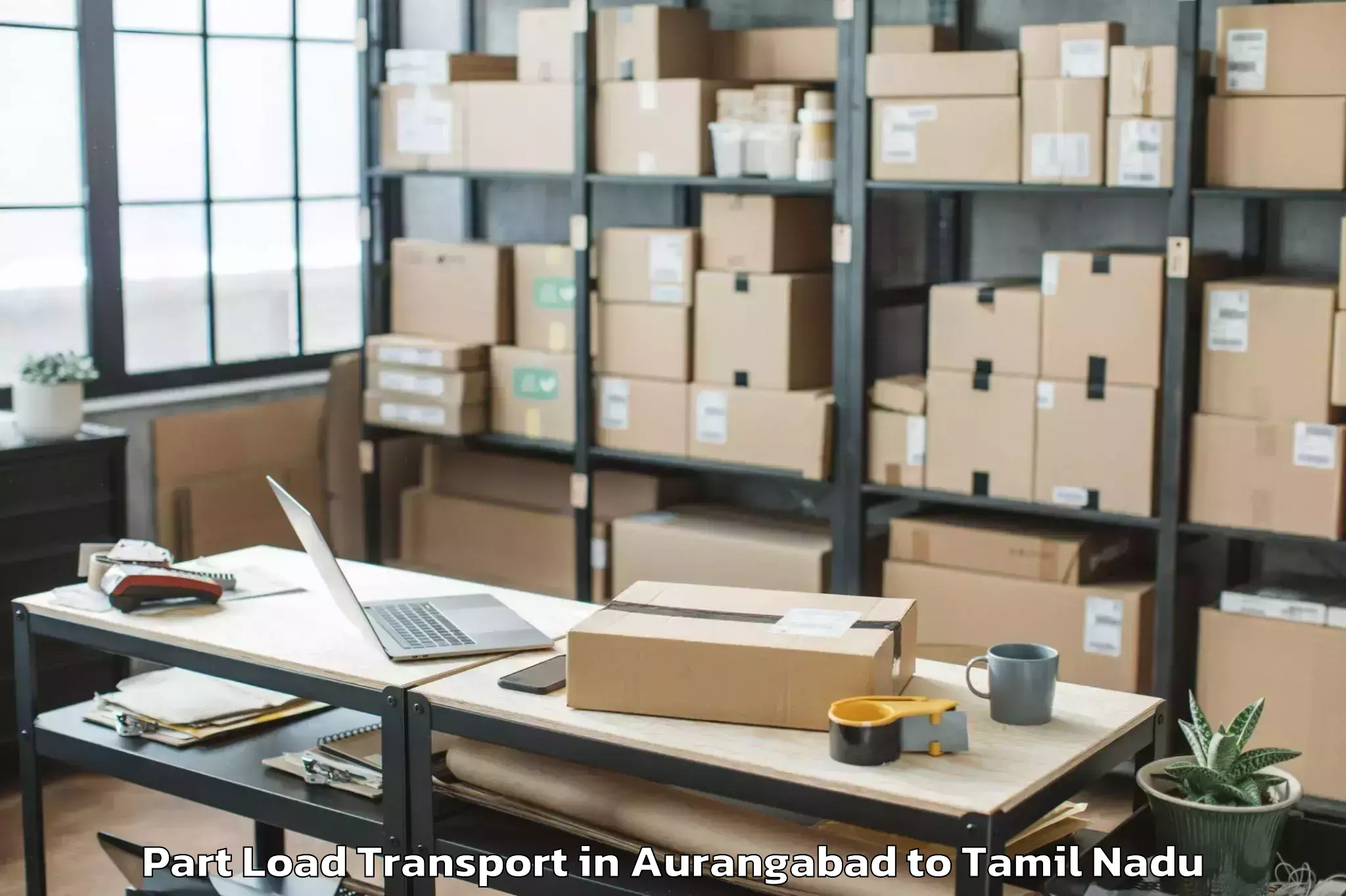 Professional Aurangabad to Puliyangudi Part Load Transport